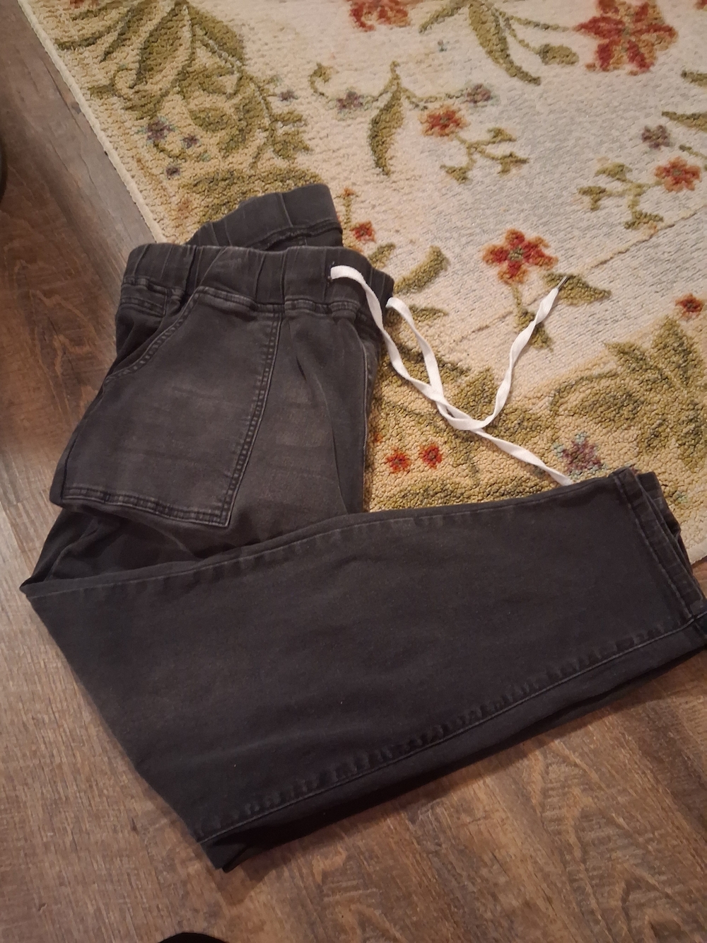 Black Drawstring Jeans - Casual Comfort